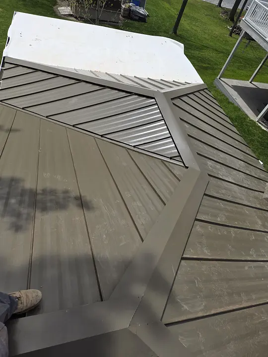 Metal roof installation by G.I. Bros Construction